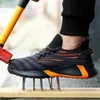 Zapatos de seguridad para hombres AntiSmashing Steel Toe Cap Construcción a prueba de pinchazos Zapatillas de deporte ligeras y transpirables Botas de trabajo Calidad para mujeres 220728