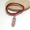 Bracelets de charme 3pcs / Set Femmes Hommes Bracelet 4mm Rhodonite Jaspers 18.5-19cm Élastique Perlé BangleCharm