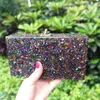 Evening Bags Colorful Color Acrylic Box Clutches Women Messenger Shoulder Day Lady Fashion Glitter Flap Shell Nice BagsEvening