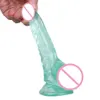 Gode de simulation en forme de pénis portable coloré avec testicule pour lesbienne