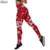 Kvinnor leggings god jul tryckt hög midja elasticitet legging kvinnlig för utomhusgata casual jogging byxor w220616