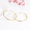 Hoop Huggie 15-50mm Circle 1.5mm أقراط رقيقة أزياء 100 ٪ من الفضة الاسترليني