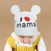 Berretti Cappelli Cappello da bambino nato carino con orecchie Berretto da ragazza in cotone morbido Love Mama Papa Stampa lettera per neonato Beanie BonnetCaps