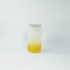16oz Sublimations-Glasbecher mit Farbverlauf, Milchglasflasche, Einmachglas, Cola-Dosenbecher mit Bambusdeckel, 5 Farben, 03311832183