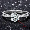 ジュエリーレトロモアッサナイト女性の結婚式1ct 2ctダイヤモンドリングパーソナライズパール925花ハートラブリング