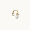 Ins vindfront och bakre storlek Pearlörhängen Stud S925 Silver Needle Trend All-Match Fashion 18K Gold Women's Jewelry Gift Acc217V