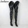 Sorbern 85Cm/125Cm Long Boots Women Cute Round Toe High Heel Stilettos Winter Style Lady Boots Customized Crotch Thigh High