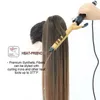 Cola de Caballo sintética de 28 pulgadas de largo con cordón de ola de mar, extensión con Clip, pieza de pelo de Pony ondulado, cola de caballo de Color negro marrón degradado