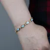 Bedelarmbanden hamsa handarmband connector sieraden goud kleur blauw roze email Micro pave helder cz station fatima braceletcharm inte22