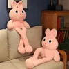 Sıcak Satmak Peluş Yastıklar 80 cm 100 cm Geri Çekilebilir Uzun Bacaklar Büyük Kulaklar Tavşan Yüksek Kalite Peluş Sevimli Modelleme Uyku Yastık Çocuk Oyuncak