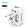 Wholesale US to EU Europe Universal AC Power Plug Worldwide Travel Adapter Converter 100-240V with Package