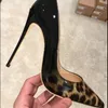 8cm 10cm 12cm Thin Heel Sexy Leopard Print Pointy Toe Stiletto High Heels Pumps Shoes Shiny Leather Wedding Ladies Party 220426