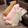 Belle Animal Géant 90cm 120cm Doux Dessin Animé Grande Oreille Lapin En Peluche Jouet Lapin En Peluche Oreiller Fille Cadeau 220721