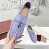 Dress Shoes Womens Top Quality Cashmere loafers Designers Classic buckle round toes Flat heel Leisure comfort Four seasons women factory