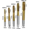 Outils à main 10pcs à vis à la machine Tapage de la flûte en spirale Taps de forage métrique M3-M8 et de filetage pointu de filetage