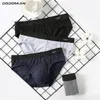 DO DO MIAN Men Briefs 4 pcs / lot Coton Sous-vêtements Casual Stripe Sous-vêtements pour homme plus taille hommes slips sous-vêtements L LJ201109