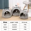 Cute Cat Łóżko Ciepłe Pet House Kotek Jaskinia Poduszka Comfort Dog Basket Namiot Puppy Nest Małe Maty Dostawy Dla S 220323