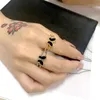 Pierścienie ślubne Przyjazd 18 K Piękny czarna skorupa Butterfly Pierścień dla kobiet ze stali nierdzewnej złotą kolor biżuterii marka hurtowa edw