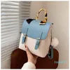 Backpack Style With Detachable Shoulder Strap Women Fashion Handbag Stitching Color Travel Bag For GirlsBackpack