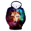 Herrtröjor tröjor sudadera con capucha para hombre y mujer estampado de lobo en 3d dibujos animados djures salva all-matchmen's