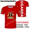 Uganda T 셔츠 DIY 무료 맞춤형 이름 번호 UGA 티셔츠 국가 플래그 UG Ugandan Country College PO 인쇄 텍스트 옷 220609