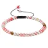 Brins de perles 4mm Bracelet tressé en pierre d'agate naturelle pour femmes Mini perles énergie Pulsera mode énergie méditation Yoga277Y