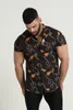 طباعة الأزياء للرجال الصيفية قمصان عارضة غير رسمية قصيرة الأكمام المطبوعة أعلى زائد بلوزات الحجم الكيميائيات Blusas 3xl قميص Chemise Homme