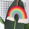 Rainbow Wiszące Dekoracje Macrame Home Decoration Accessorie Nordic Ozdoby Ścienne Kids Baby Room Poginic Wedding Decoration 220407