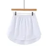 Gym Clothing Women Fake Shirt Irregular Skirt Blouse Tail Hem Cotton Detachable UnderskirtGym