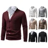 Maglioni da uomo Abbigliamento da uomo Cardigan Tasca filettata Moda casual Cappotto maglione con scollo a V in maglia sottile di alta qualitàUomo