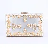 Sacs à main de soirée en or pour femmes, sacs de luxe avec perles et perles pour dames, sacs de soirée floraux CL0465