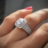 حلقات الماس لزفاف السيدات مشاركة المجوهرات عالية الجودة مأدبة خواتم الماس الكامل