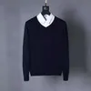 Men's Sweaters Men Small Horse V-Neck Cotton Sweater Autumn Winter Jersey Jumper Hombre Pull Homme Hiver Pullover Knitted SweatersMen's