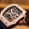 Montre-bracelet de luxe Richa Milles montre baril de vin Rm67-02 automatique mécanique boîtier en céramique bande hommes montres