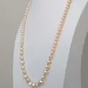 18 "Underbara AAA South Sea Natural Gold Pink Pearl Barock halsband 14K