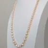 18 "Magnifique Collier baroque perlé rose naturel AAA en mer du Sud 14K