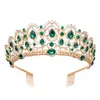 Clips de cabello Barrettes Barroco Cristal Rhinestong Crown Bride Tiaras Accesorios de boda Headta -Queen Tiara y joyer￭a nupcial Gifthair