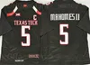 NCAA Football Tech College Red College 5 Patrick Mahomes II Bordados da Universidade Men da Universidade e costura de Black White Team respirável para fãs de esporte Excelente qualidade à venda