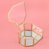 Storage Boxes & Bins Flip Love Heart Shaped Geometric Glass Jewelry Box Ring Exquisite Unique Wedding For Decorati