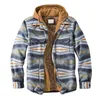 qnpqyx 뉴 남자 재킷 유럽 남성 코트 격자 무늬 길이의 느슨한 후드 재킷 두꺼운 가짜 2 피스 캐주얼 겨울 의류 스트리트웨어
