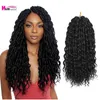 Afro Curls Syntetyczne skręty warkocze Włosy luźne szydełko z głębokiej fali 16 -calowe afrykańskie przedłużenia warkocze 613 Expo City 220610