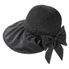 Chapeaux à large bord Vêtements Femmes Outdoor Casual Bow Décoration Big Head Design Sun Hat Top HatWide Wend22