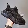 Balenciga Triple S Retro Designer Mens Womens Casual Shoe Balencaigas Shoes Beige Clear Sole All White Black Neon Green Pink Crystal Fashion Flat Boots Sports Sneakers Trainers