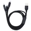 1.2m 3 i 1 nylonflätad multi USB-laddningskabel Micro USB Type-C för Xiaomi Samsung Android-telefonladdningssladdning