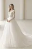 Ny brud bröllopsklänning Deep v French Style Liten släpgarn Simple Princess Girl Wed Dresses Vestido de Novia