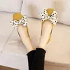 Dress Shoes High Heels 2022 New Casual Grandma Knitted Sandals Lazy Bow Loafers Women Flat Shoes 220525