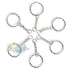 Keychains 50pcs/100pcs Polished Silver DIY Key Rings Chains With Link Chain Holder Lobster Clasp 25mm