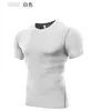 Image personnalisée à manches courtes pour hommes séchage rapide t-shirt collants extensibles bas chemise course fitness top 220621