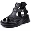 Sandales classique rétro Designer marque été 2022 romain femmes chaussures en cuir plate-forme solide femme Wedge femme