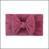 Headbands Hair Jewelry Bowknot Baby Headband Elastic Turban Hairband Bows Kids Girl Knit Solid Wide Nylon Accessories Drop Delivery 2021 Me8